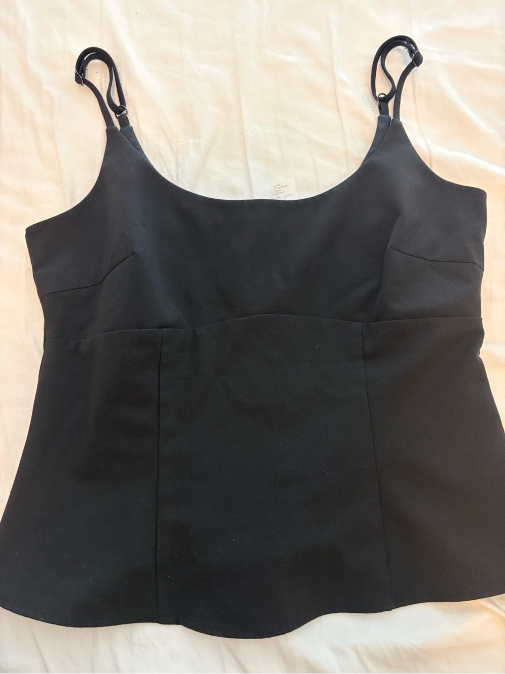 H&M Structured Black Sleeveless Tank Top
